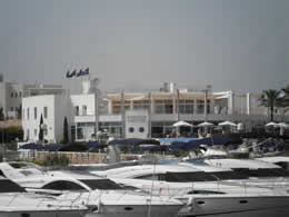 The yacht club, at the marina